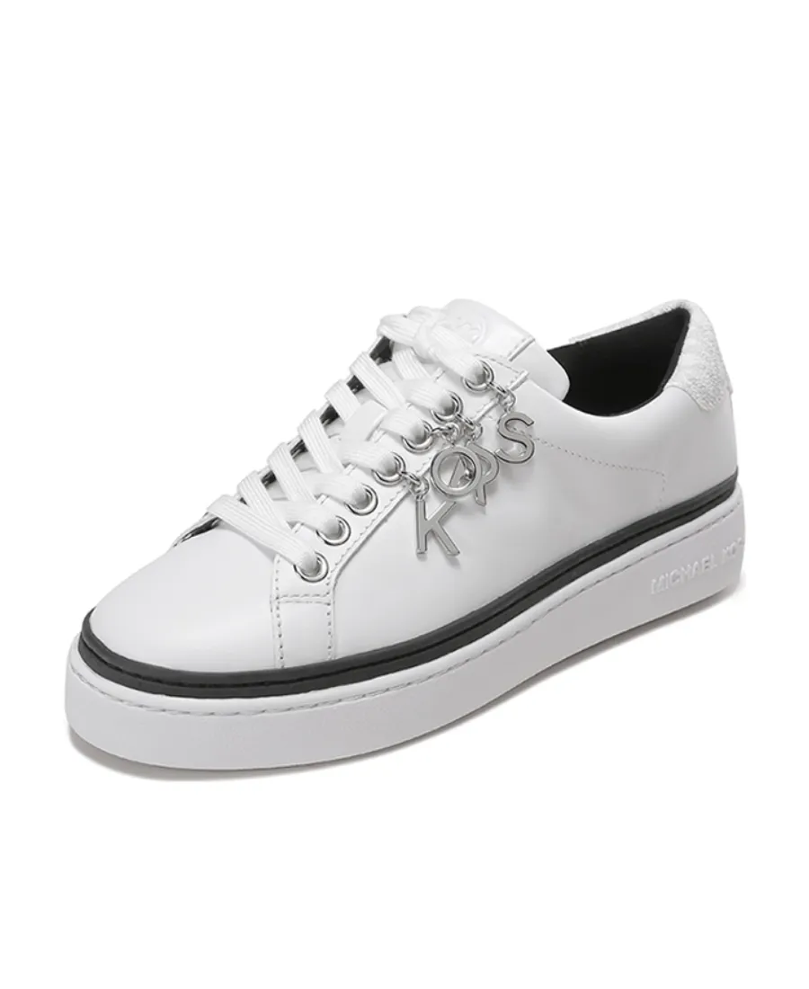 Logo-Charm Leather Sneakers