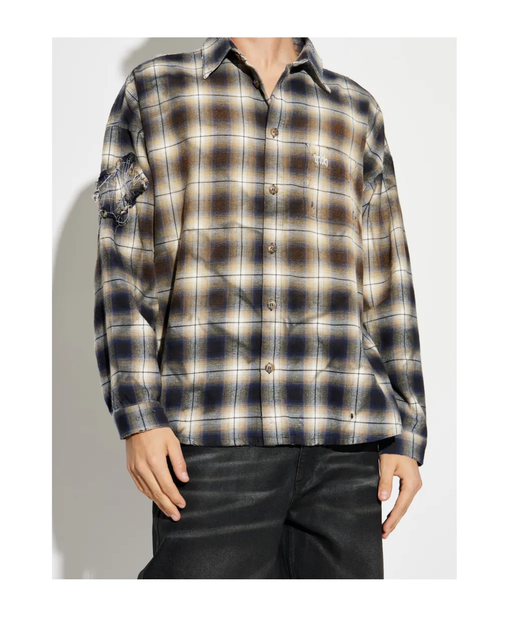 Checked Button-Up Shirt