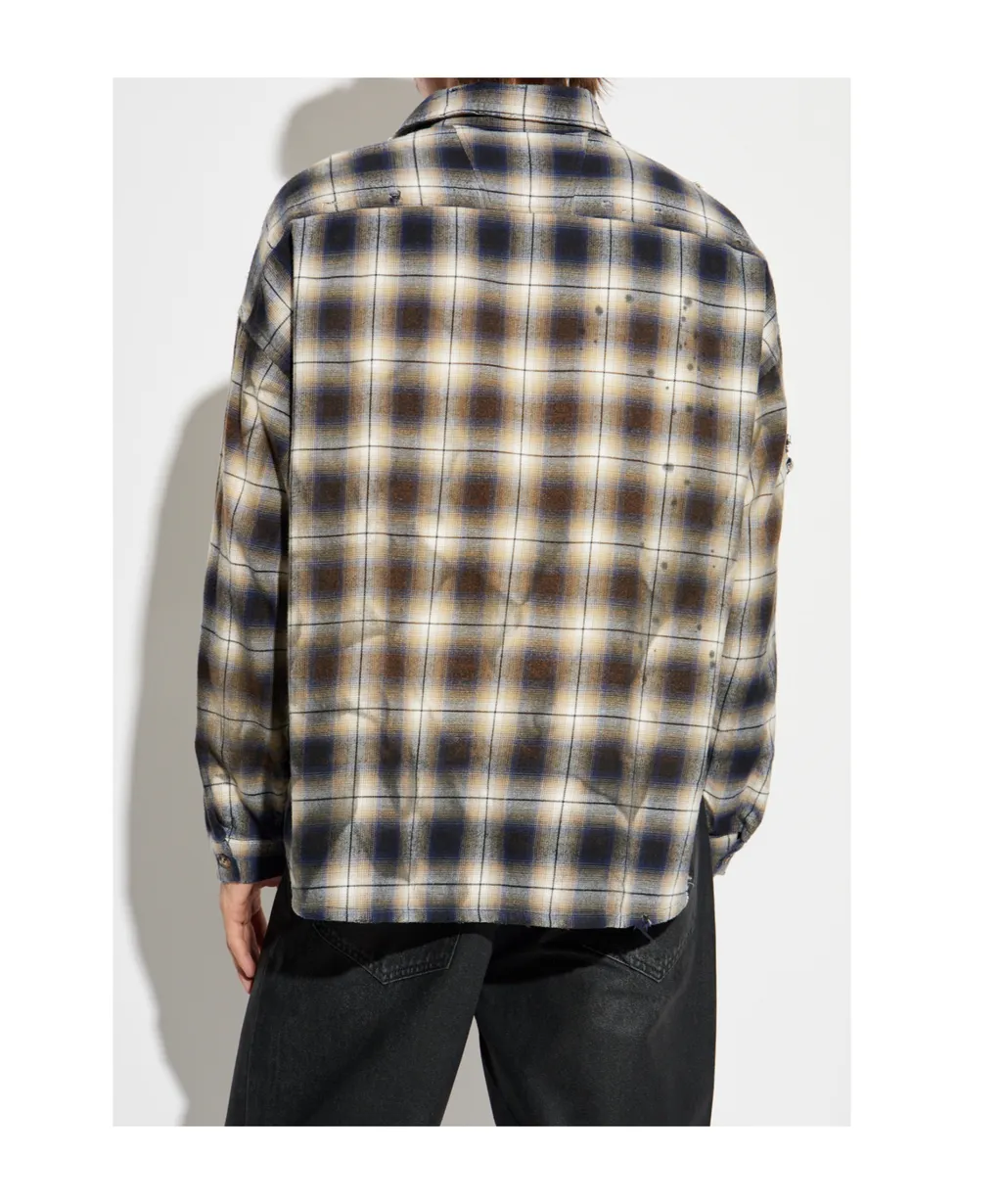 Checked Button-Up Shirt