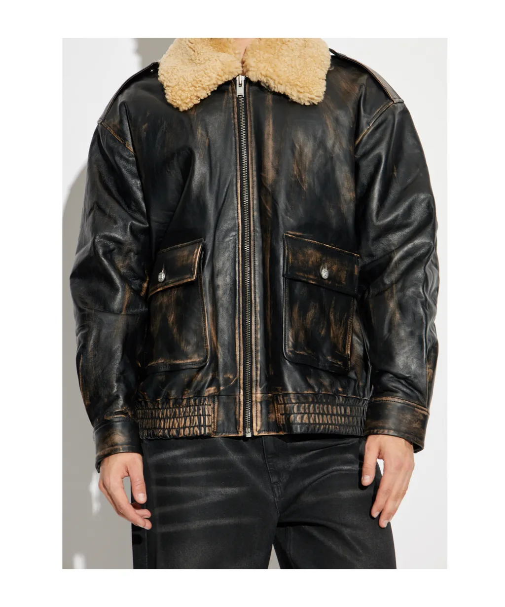 Shearling-Collar Pocket Jacket