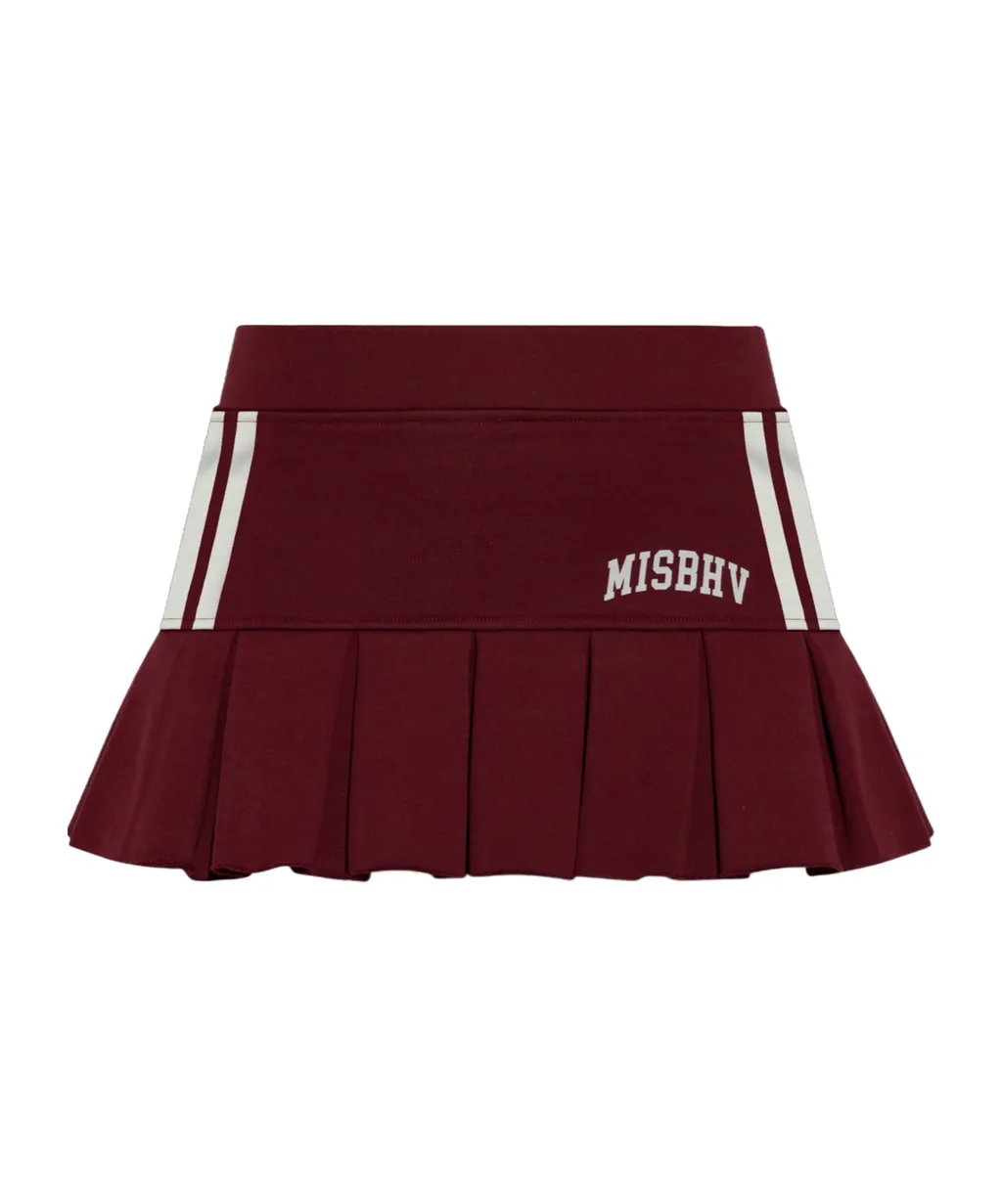 Pleated Stripe Mini Skirt
