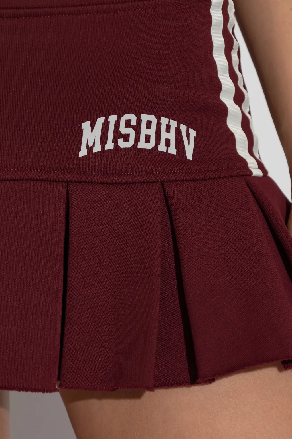 Pleated Stripe Mini Skirt