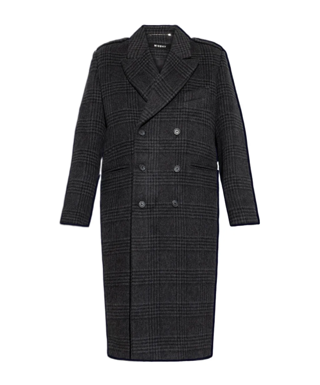 Plaid Long-Sleeve Coat
