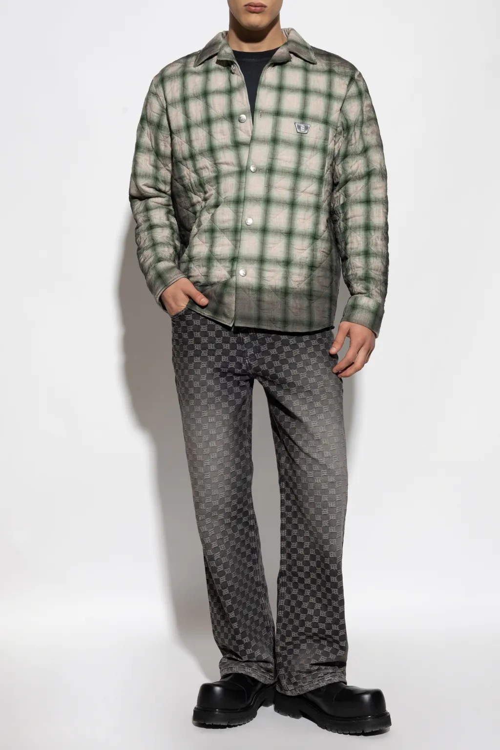 Quilted Plaid Shirt