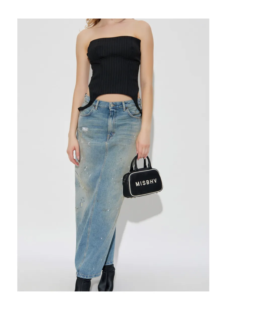 Pinstriped Strapless Top