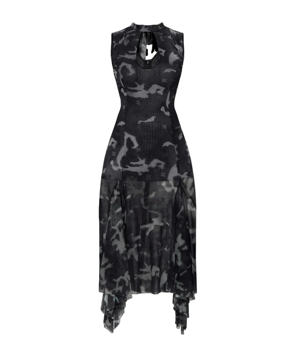 Transparent Printed Dress