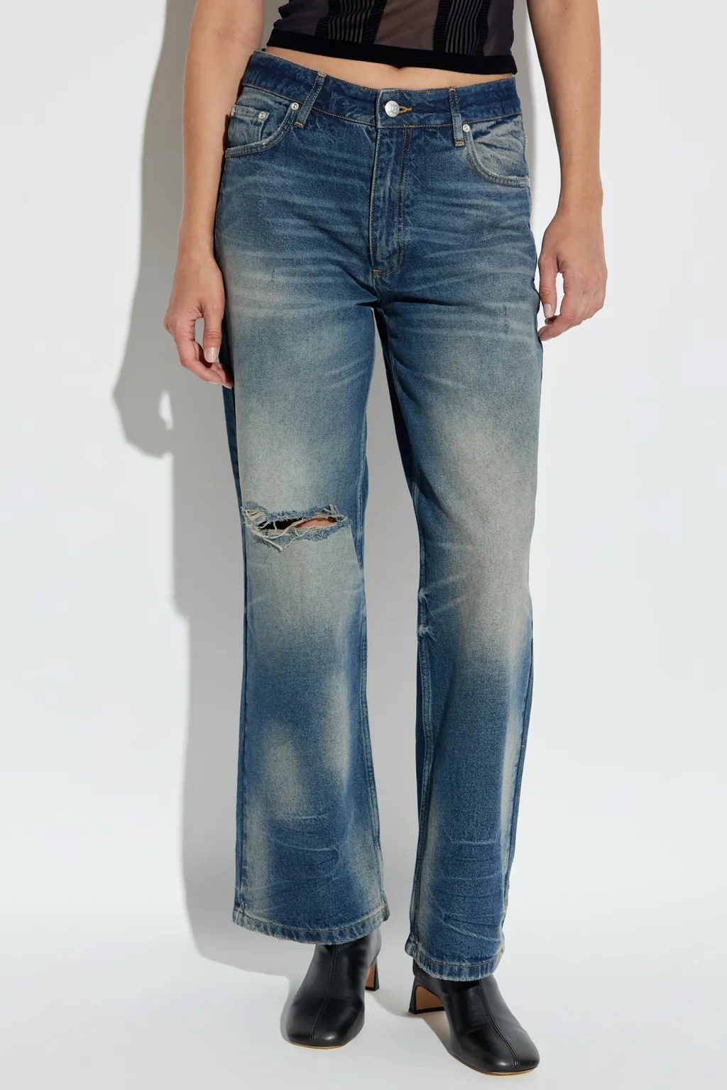 Frayed-Knee Jeans