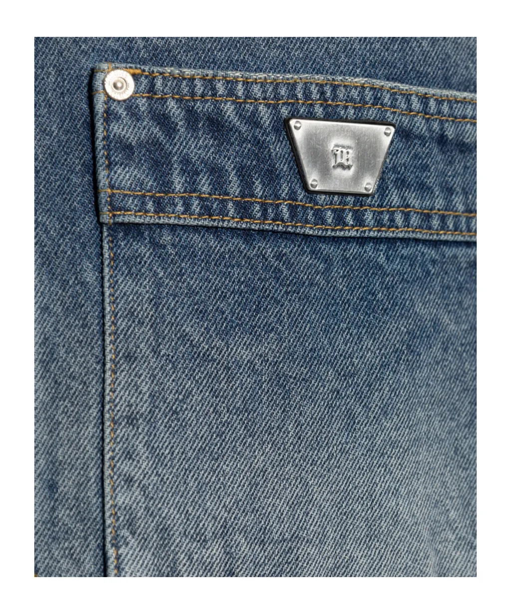 Buttoned Long-Sleeved Denim Shirt