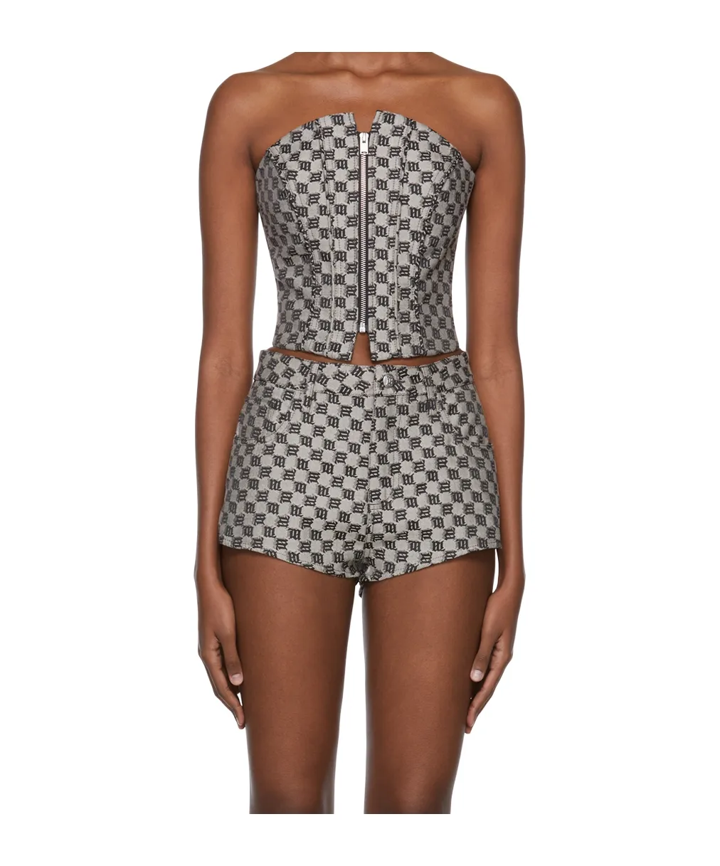 Embroidered Letter Bustier