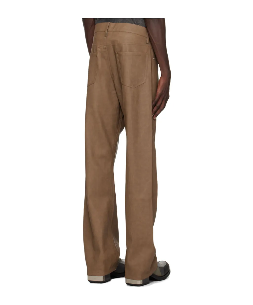 Matte Faux Leather Casual Pants