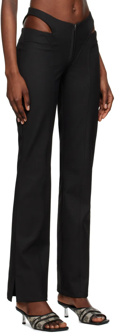 Cut-Out Straight-Leg Trousers