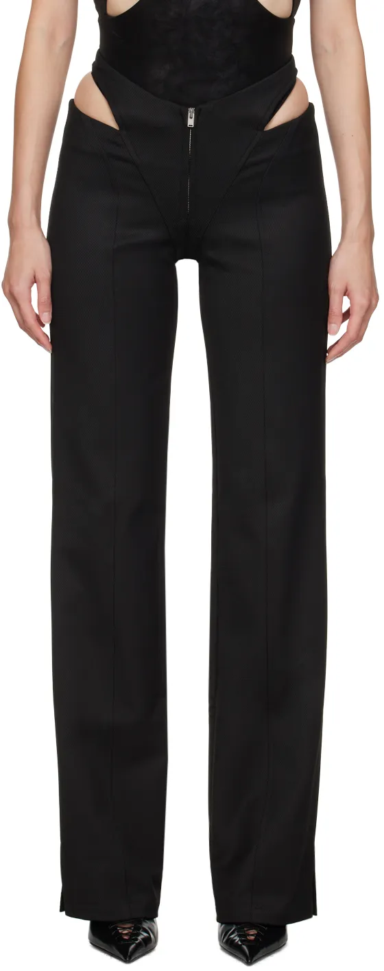Cut-Out Straight-Leg Trousers