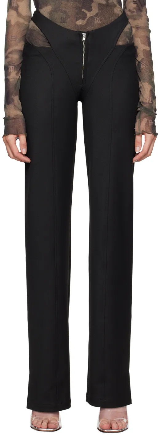 Cut-Out Straight-Leg Trousers
