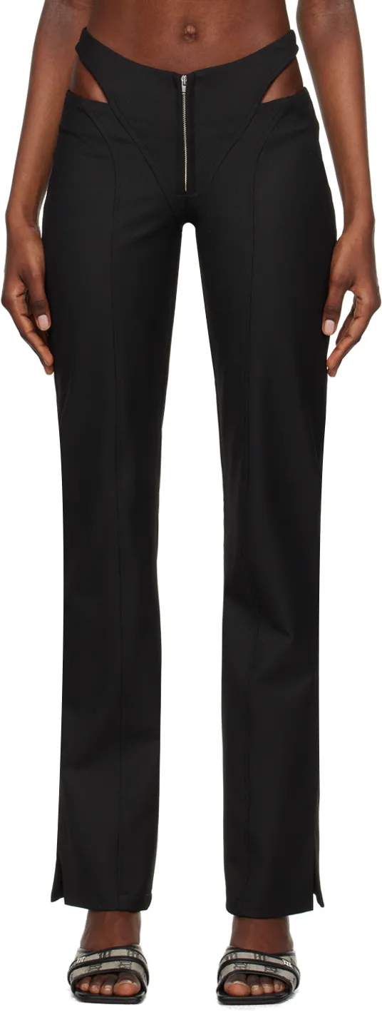 Cut-Out Straight-Leg Trousers