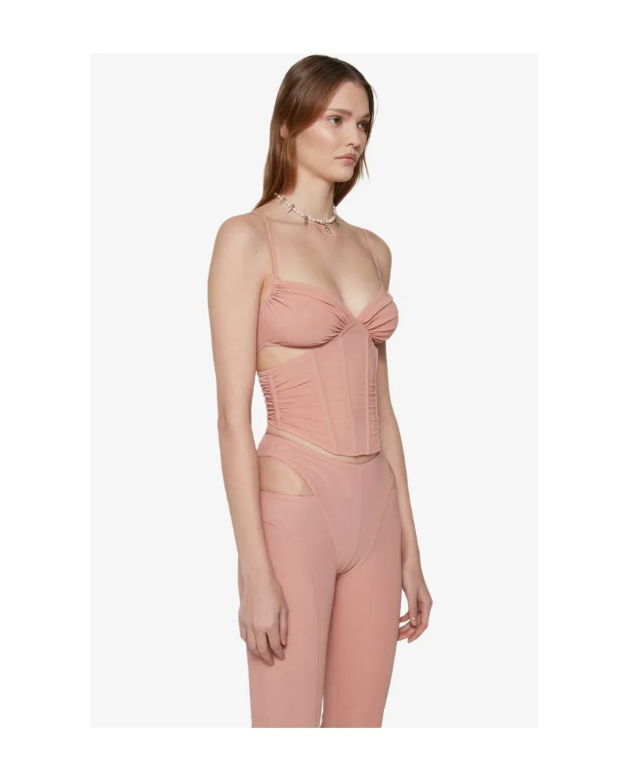 Corset-Style Cropped Top
