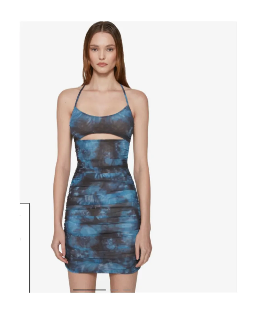 Butterfly-Print Mesh Dress