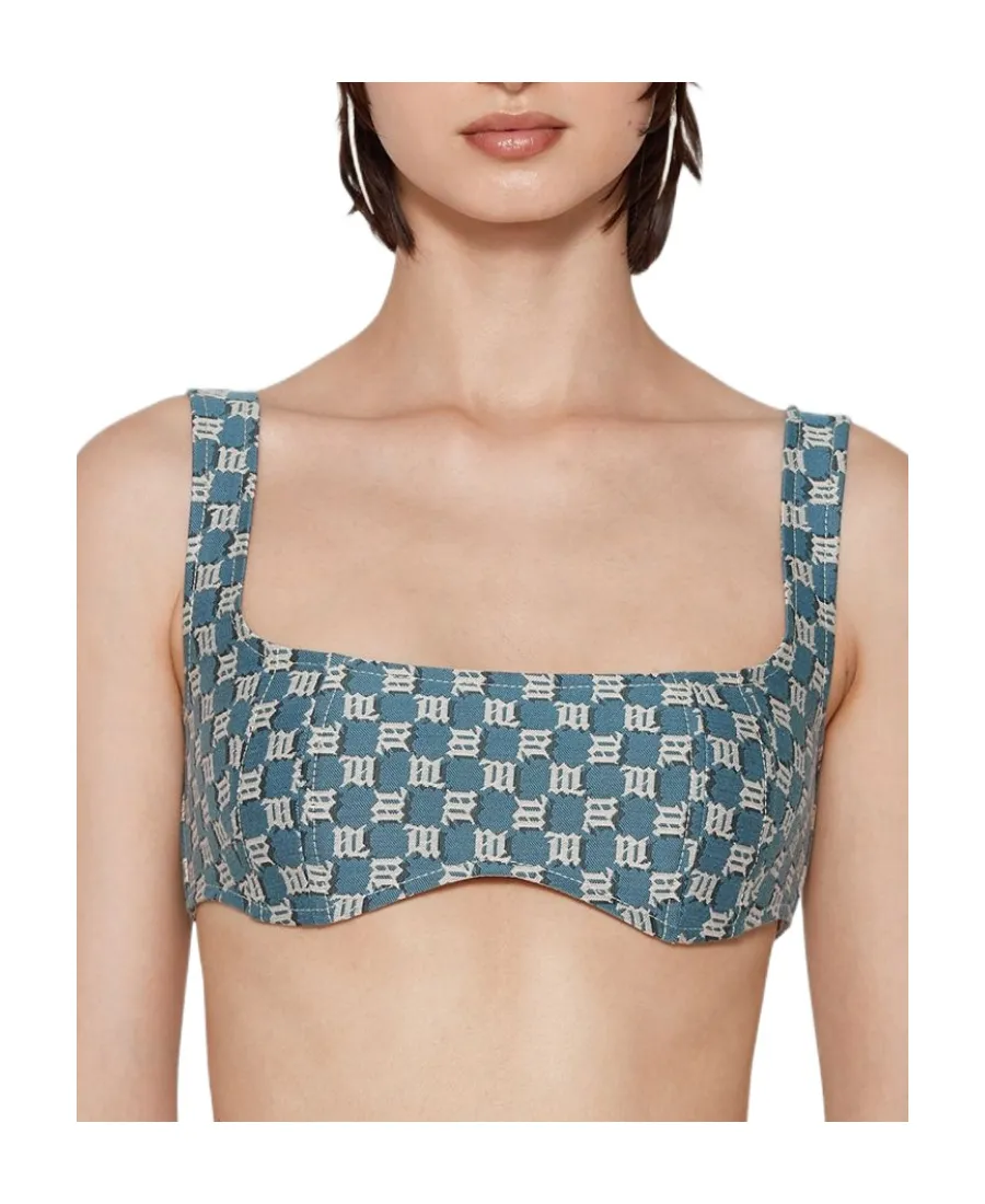 Monogram-Print Jacquard Bra Top