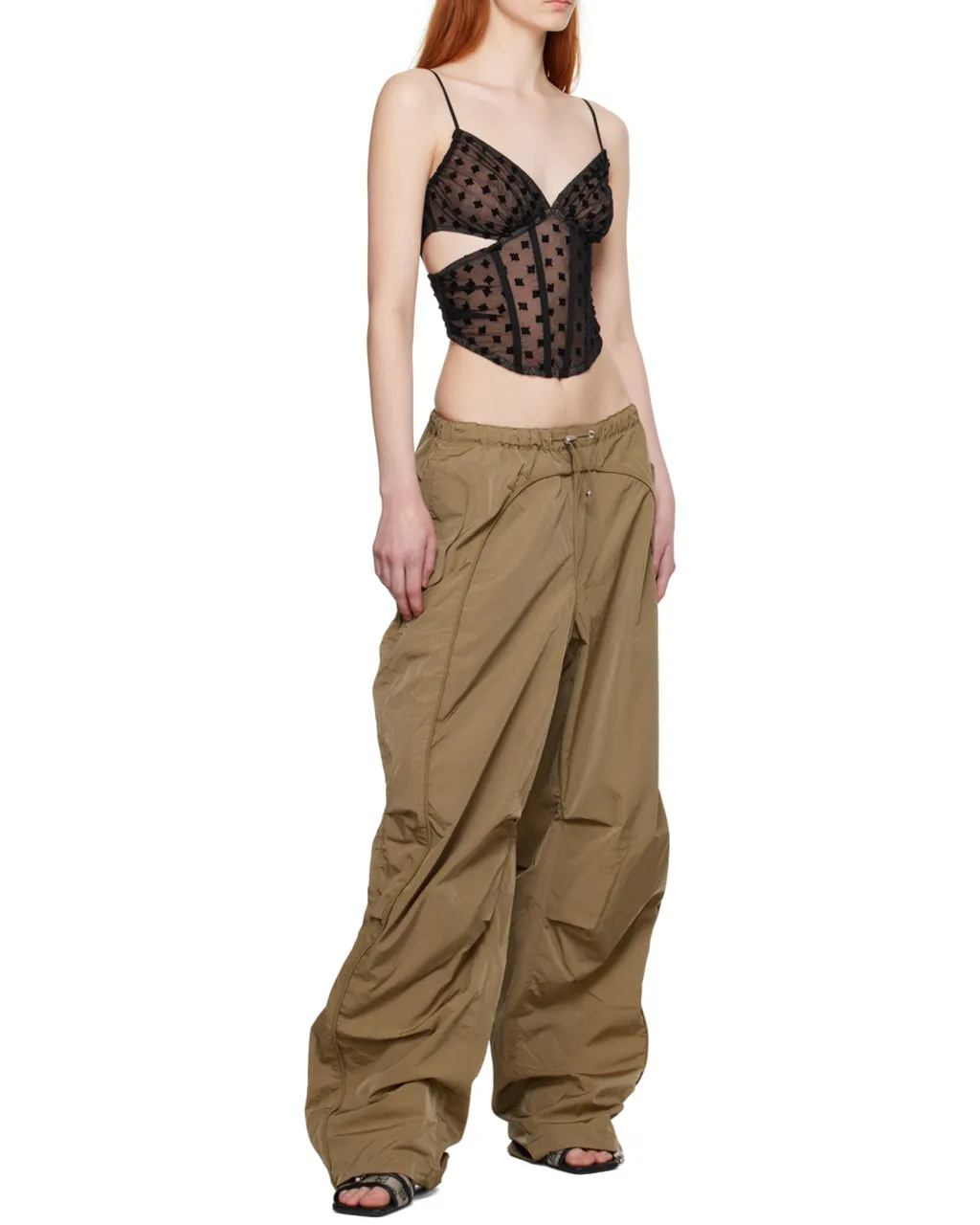 Mesh Monogram Corset Top
