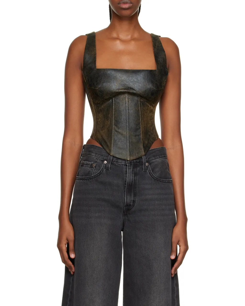 Cracked Effect Corset Top