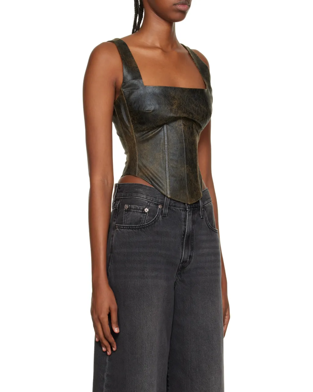 Cracked Effect Corset Top