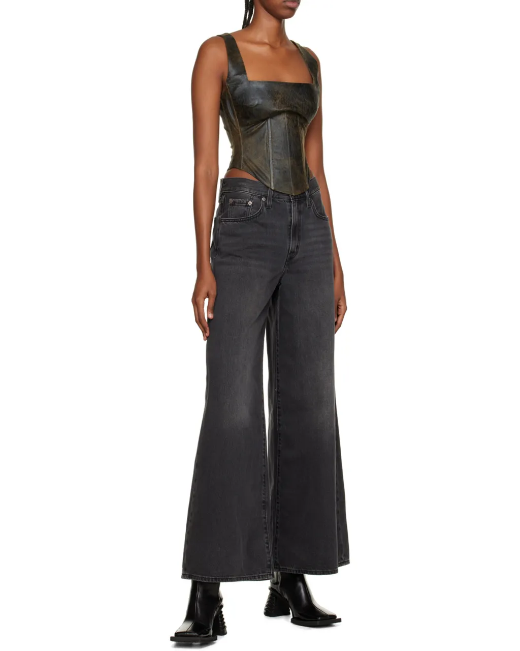 Cracked Effect Corset Top