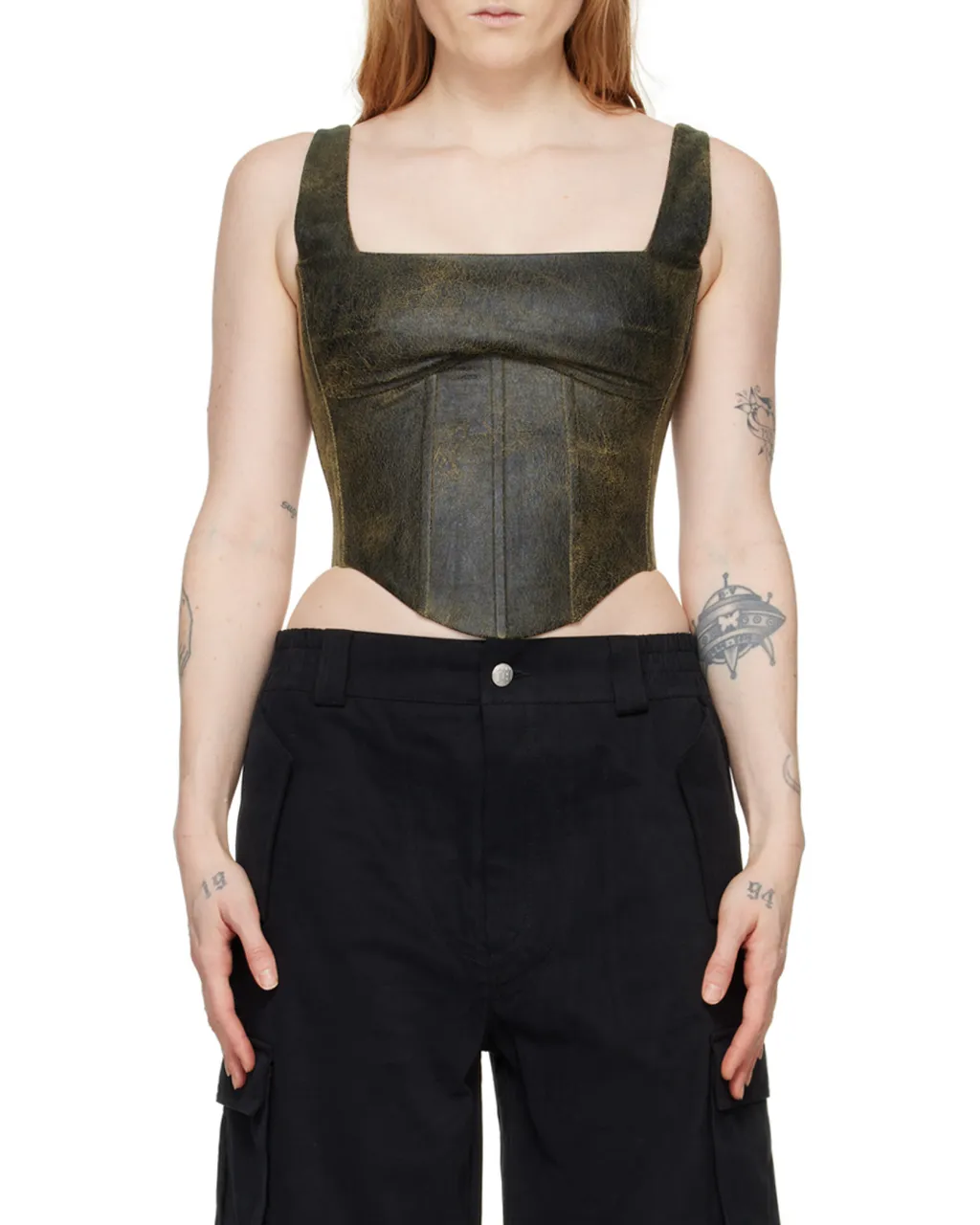 Cracked Effect Corset Top
