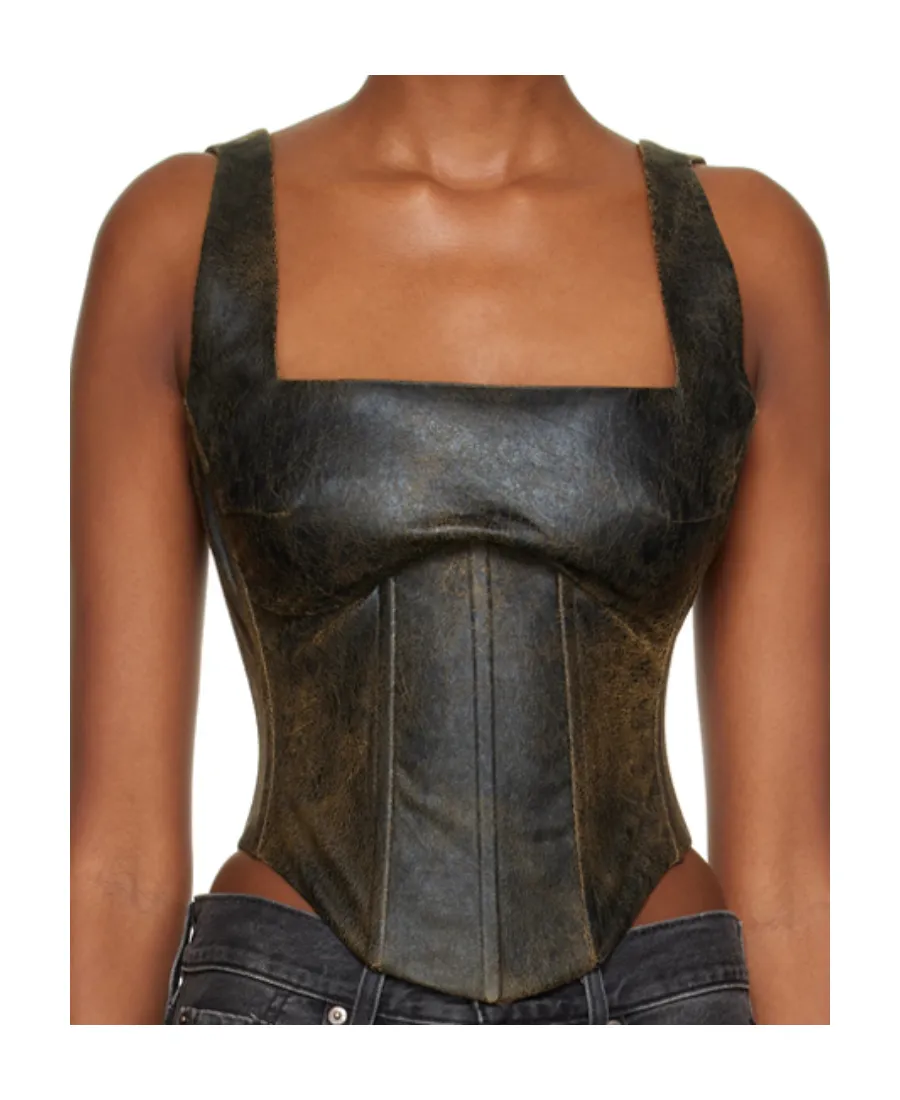Cracked Effect Corset Top