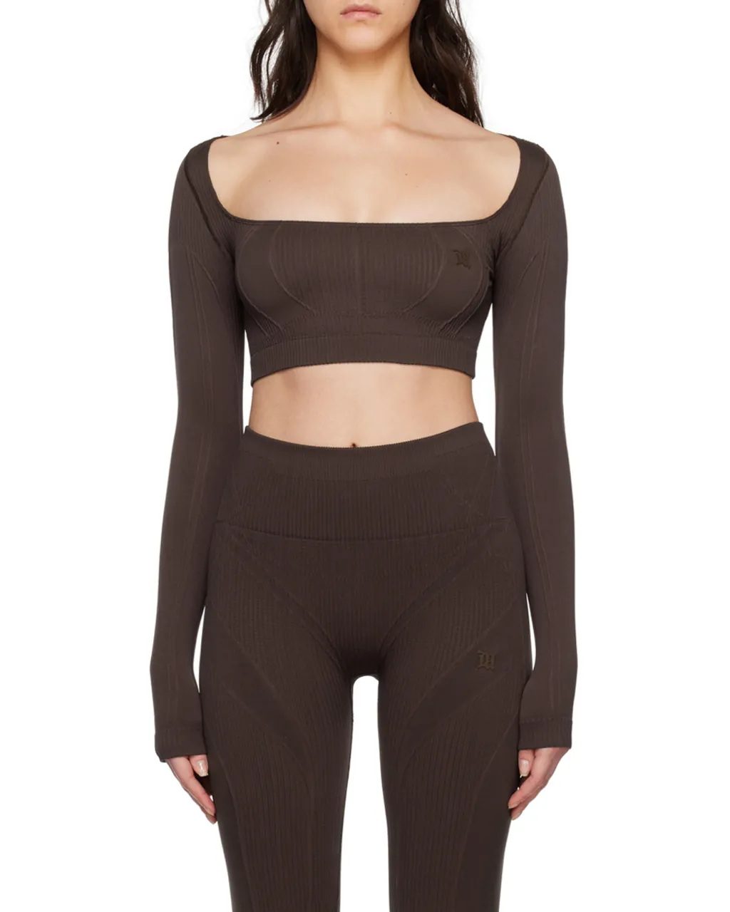 Long-Sleeve Cropped Knitted Top