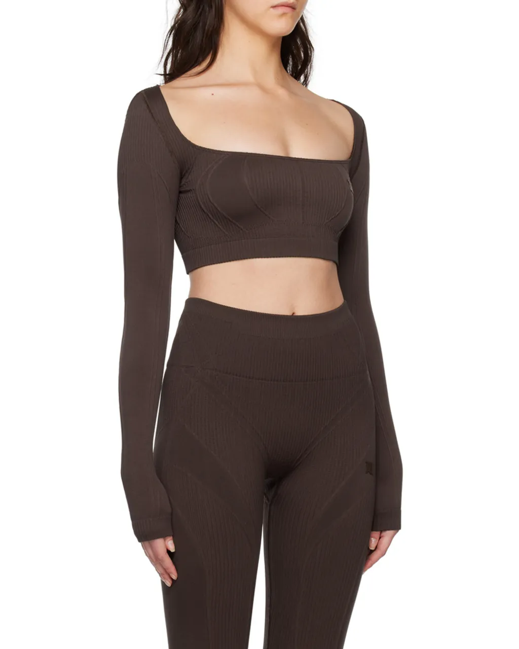 Long-Sleeve Cropped Knitted Top