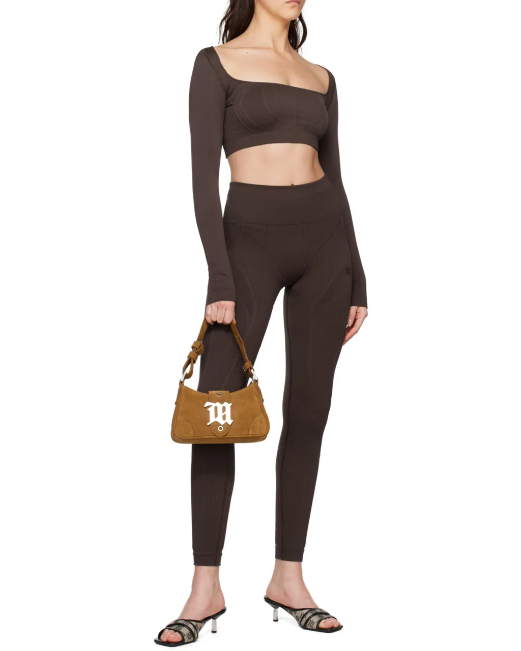 Long-Sleeve Cropped Knitted Top