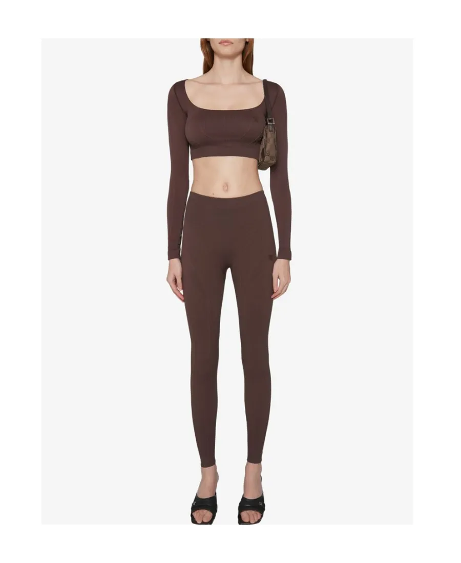 Long-Sleeve Cropped Knitted Top