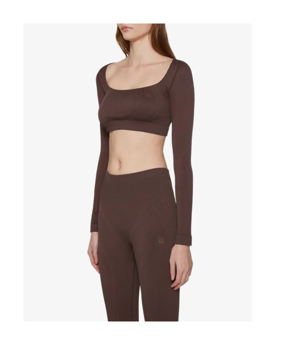 Long-Sleeve Cropped Knitted Top