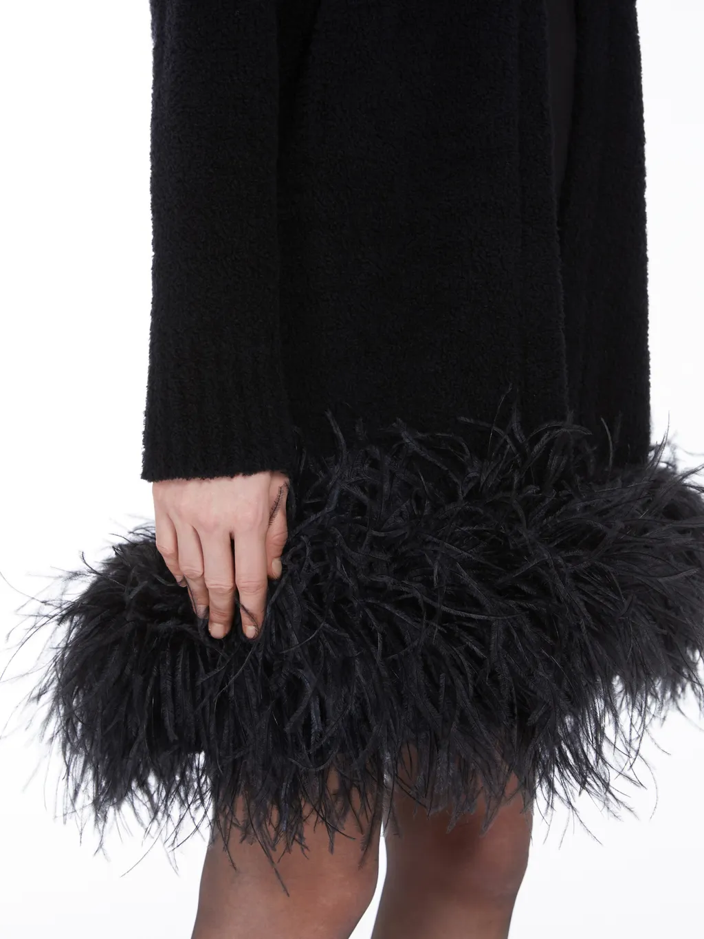Feather Detailed Open Front Cardigan