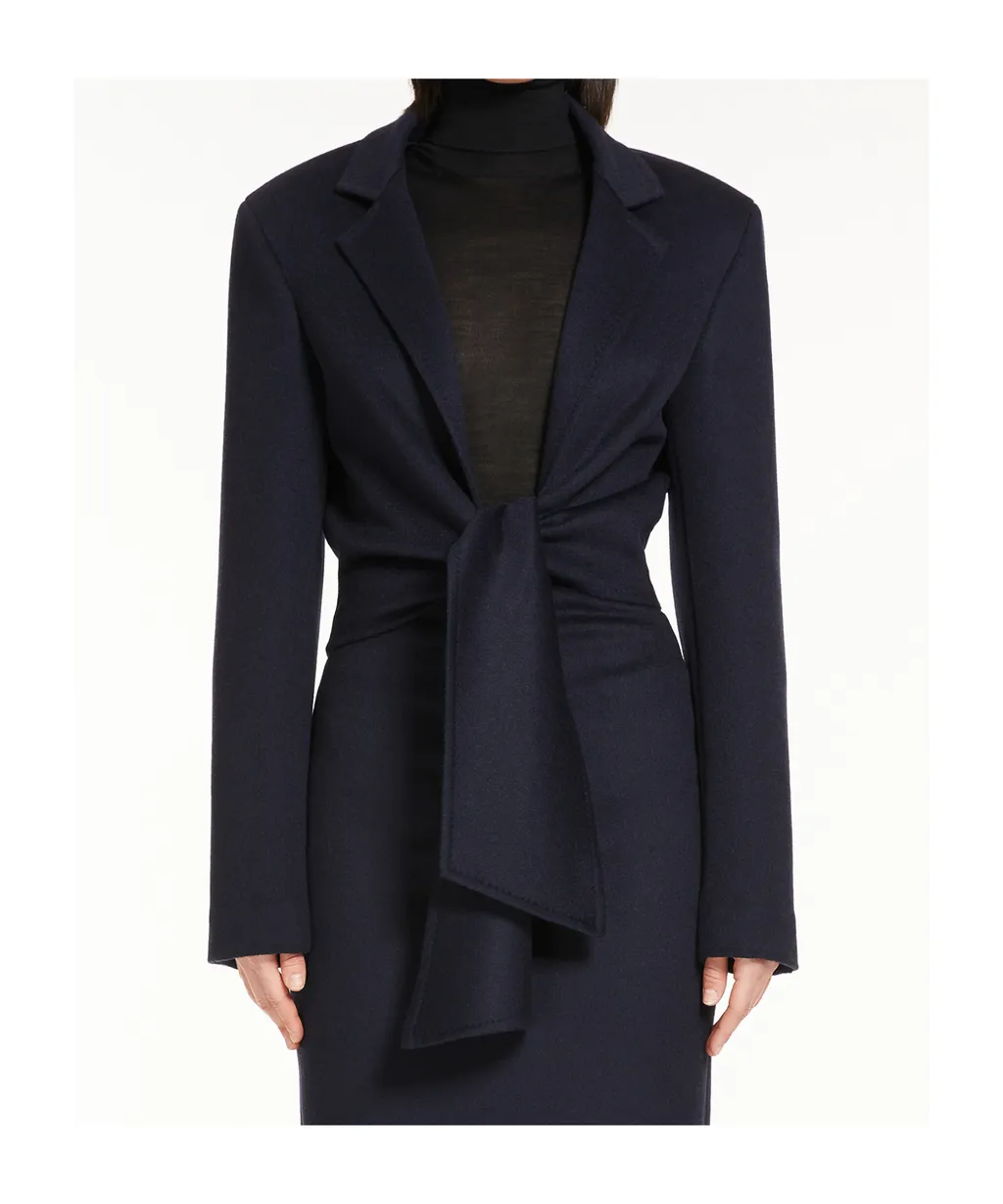 Sash Detailed Straight Hem Cropped Jacket