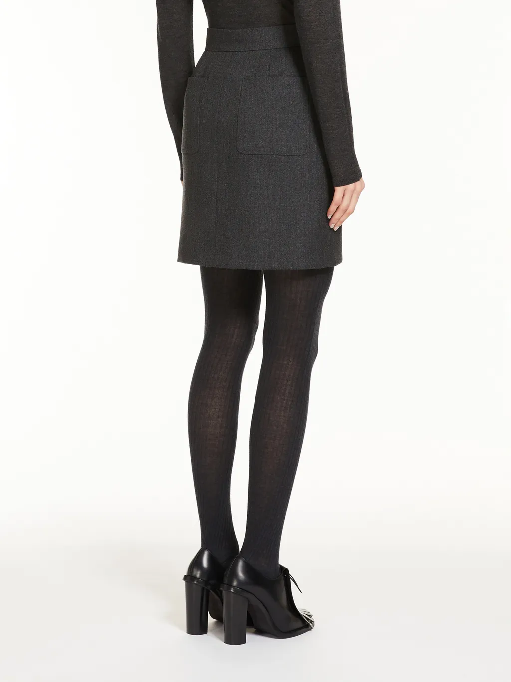 Wool Gabardine Mini Skirt
