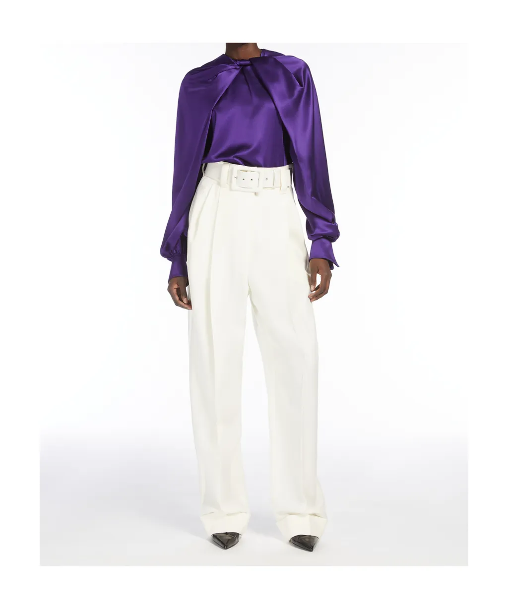 Belted Turn-Up Hem Trousers