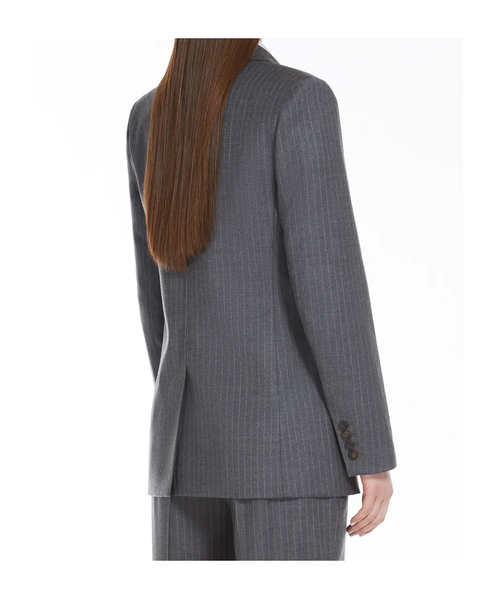 Long-Sleeved Wool Suit Coat