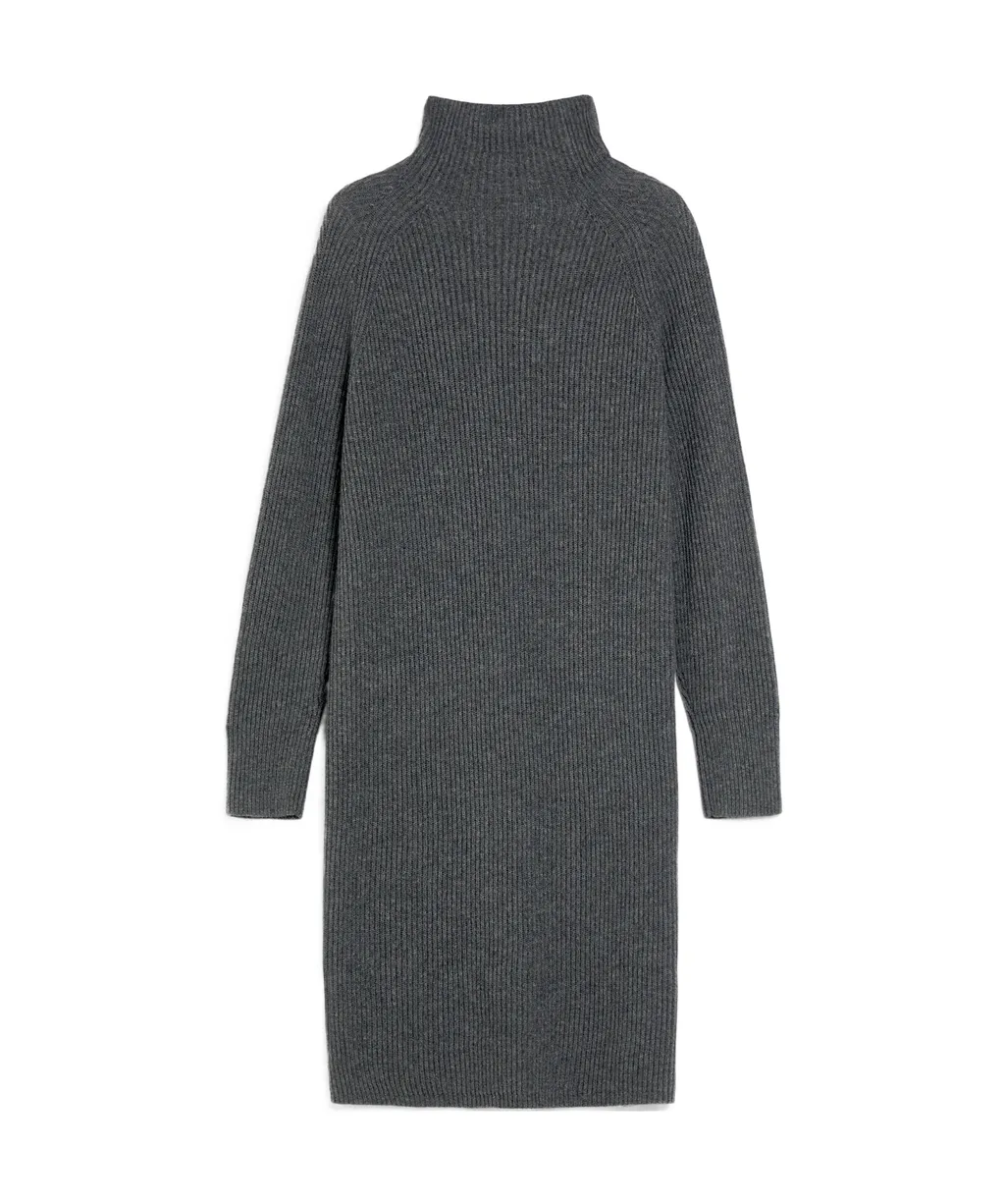 Long-Sleeved Wool Cashmere Dress
