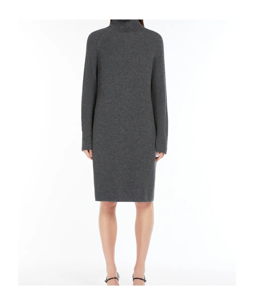 Long-Sleeved Wool Cashmere Dress