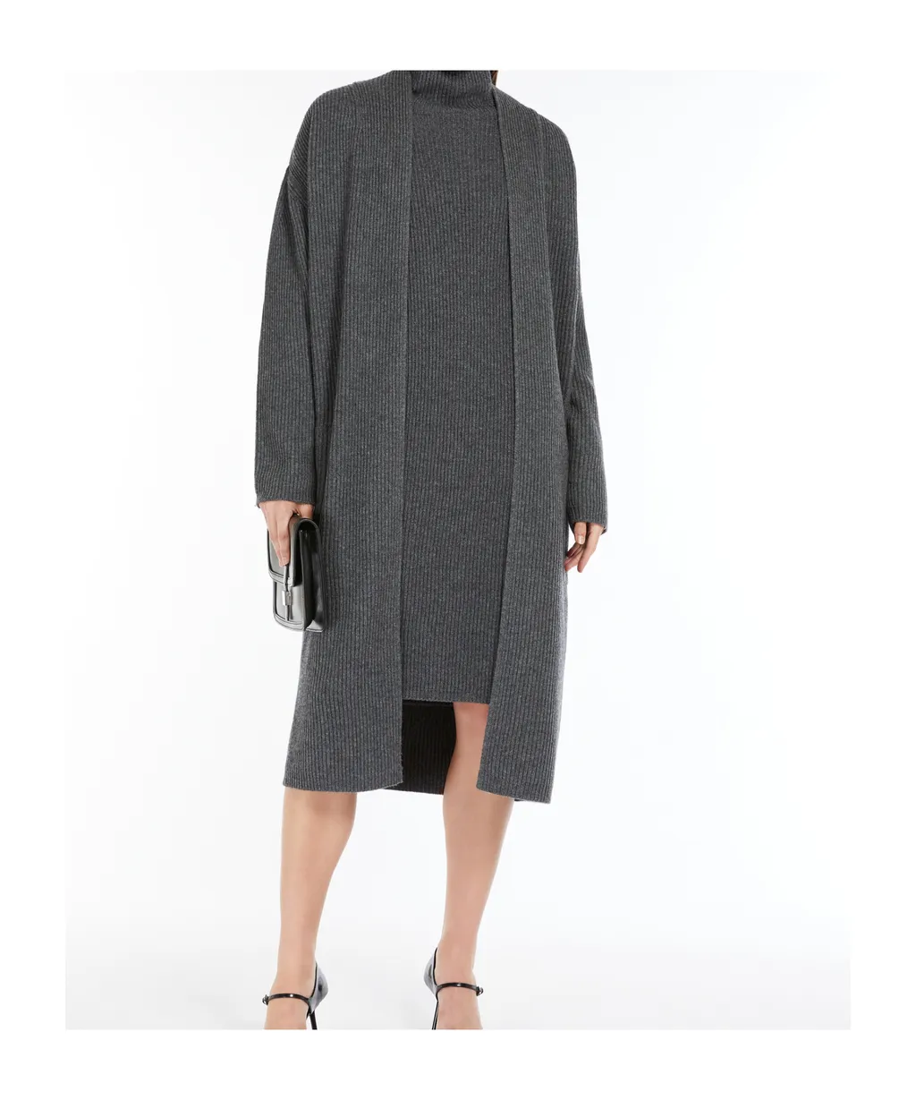 Long-Sleeved Wool Cashmere Dress