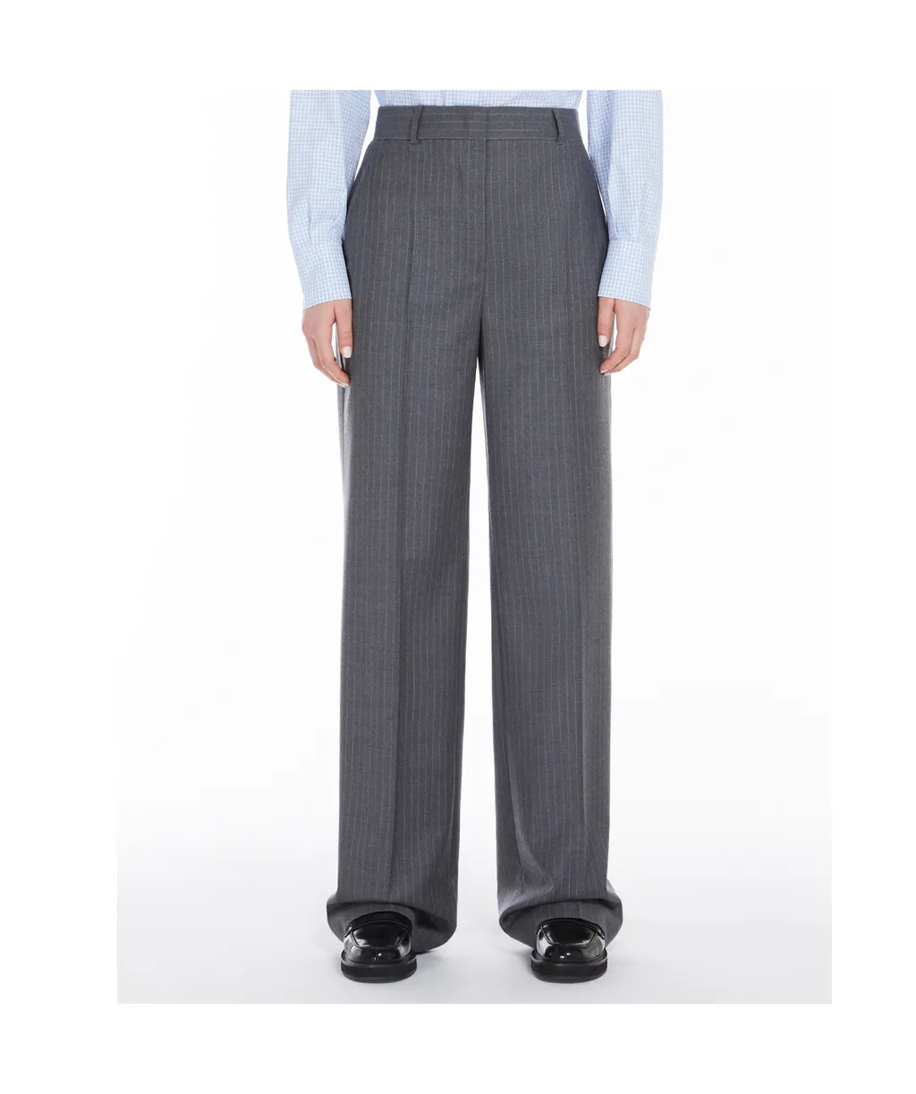 Straight Wool Casual Pants