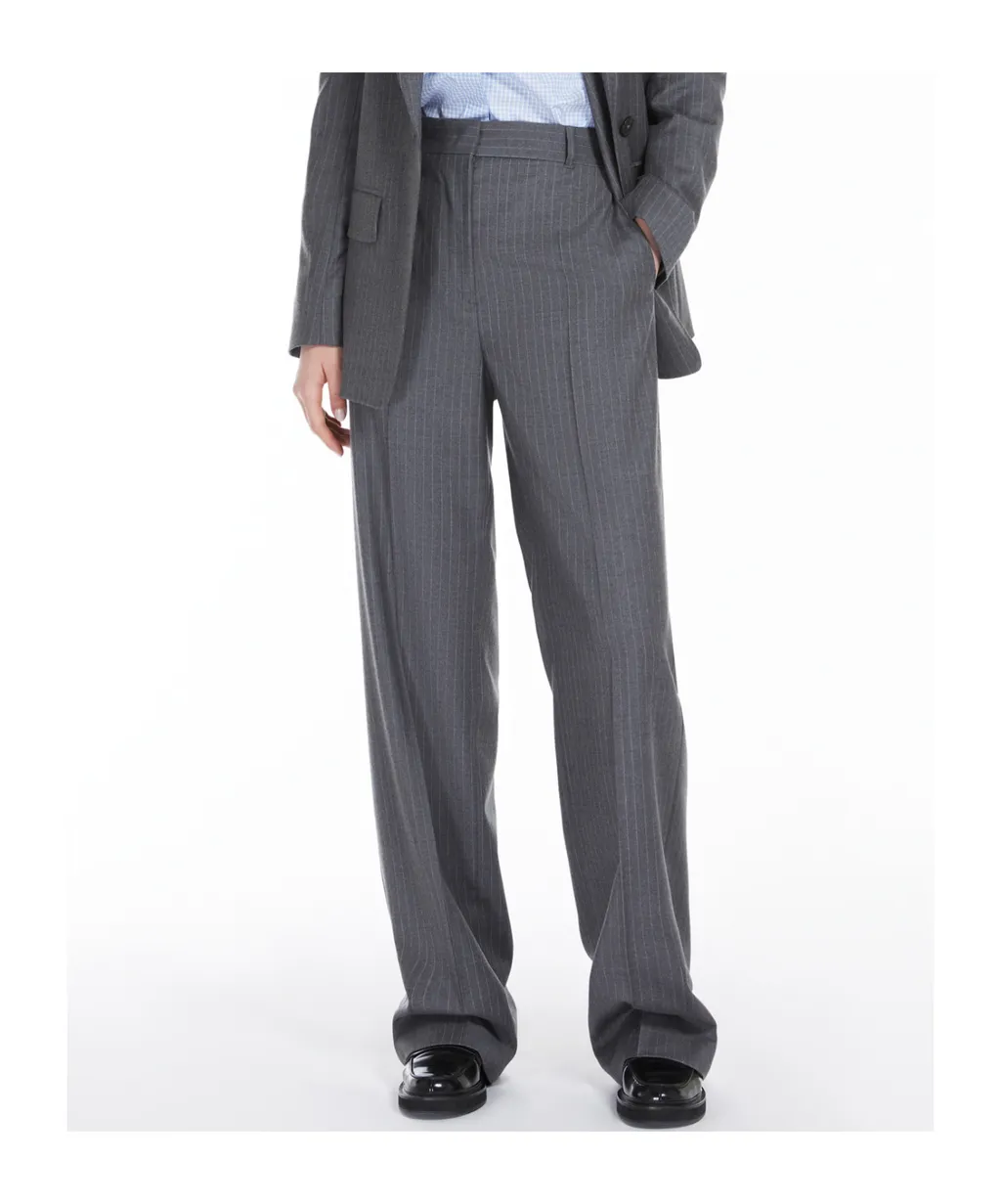 Straight Wool Casual Pants