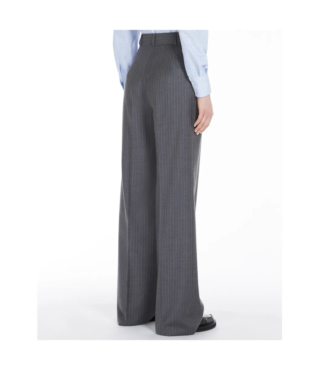 Straight Wool Casual Pants
