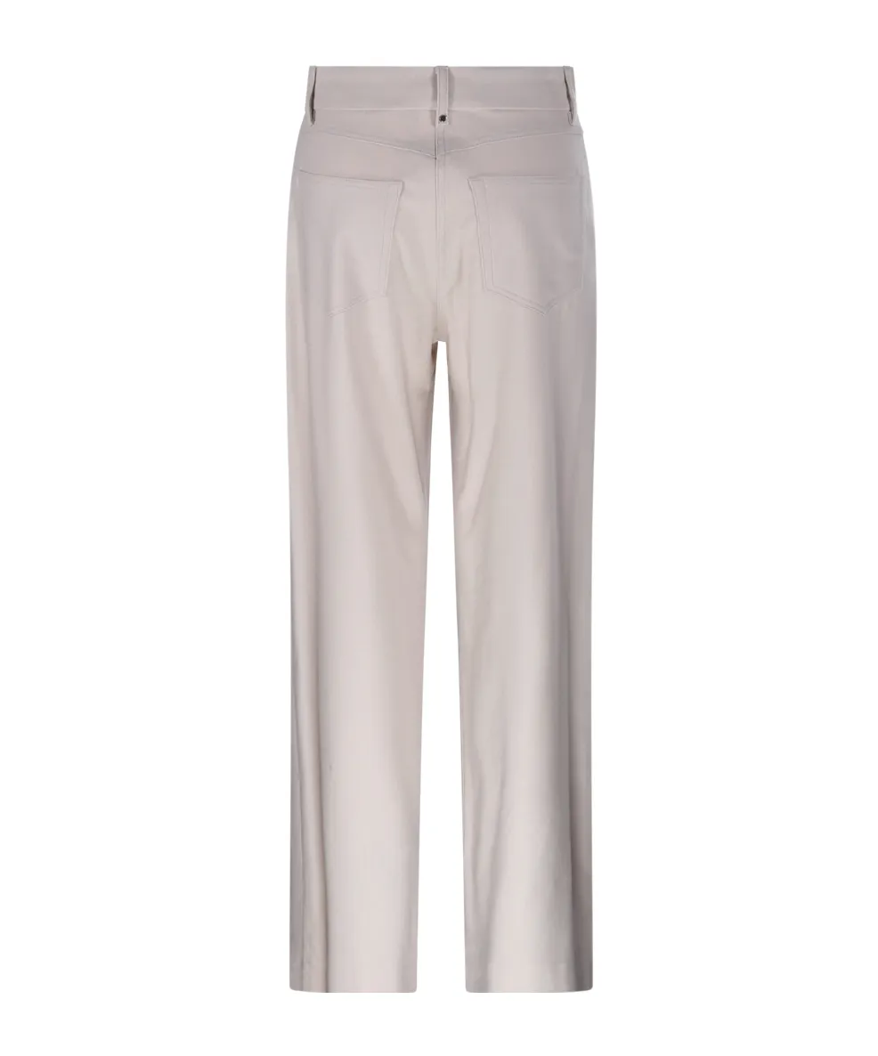 Button Detailed Straight Leg Trousers