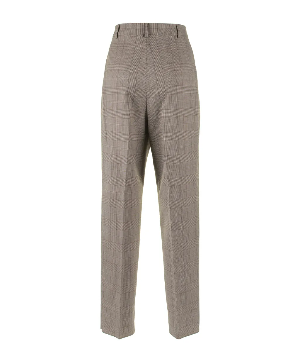 Studio Checked Straight Leg Trousers