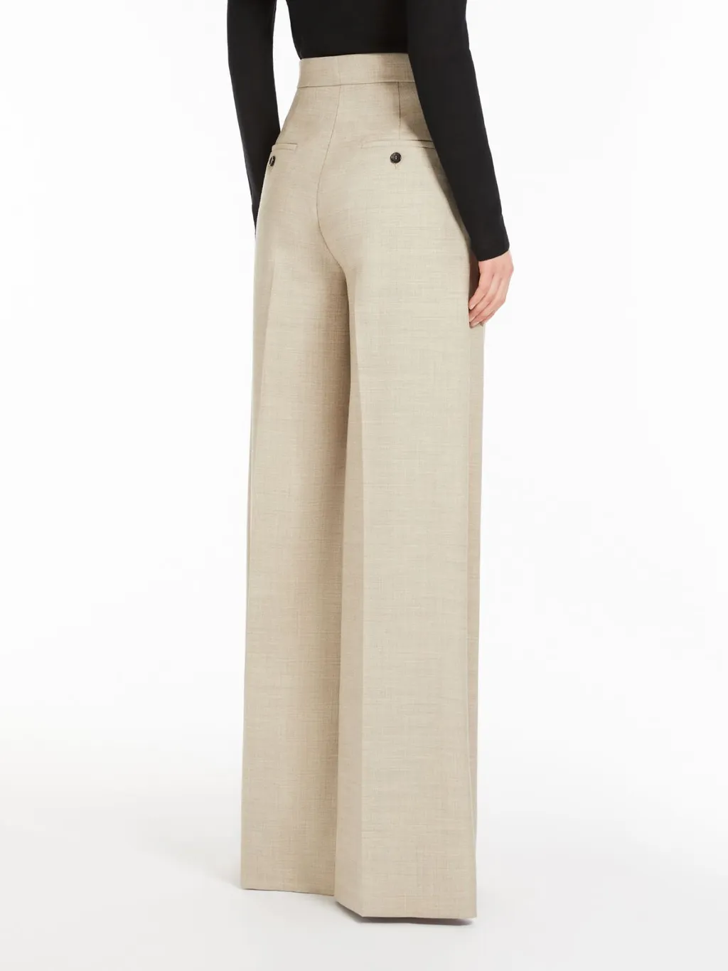 Button Detailed Wide Leg Trousers