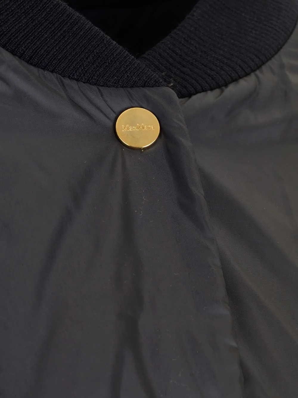 Buttoned Long-Sleeved Bomber Jacket