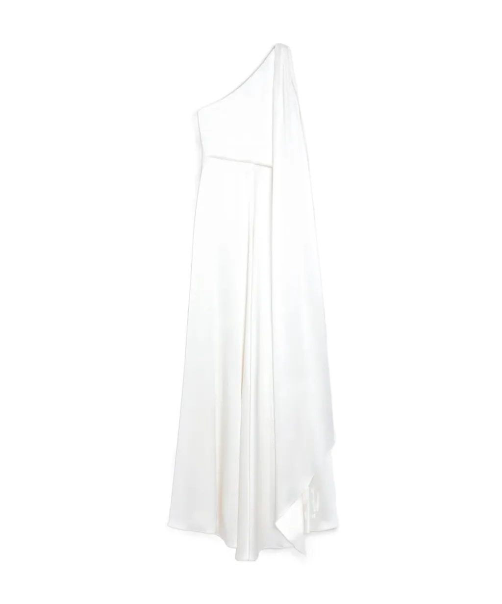 Silk Satin One-Shoulder Dress