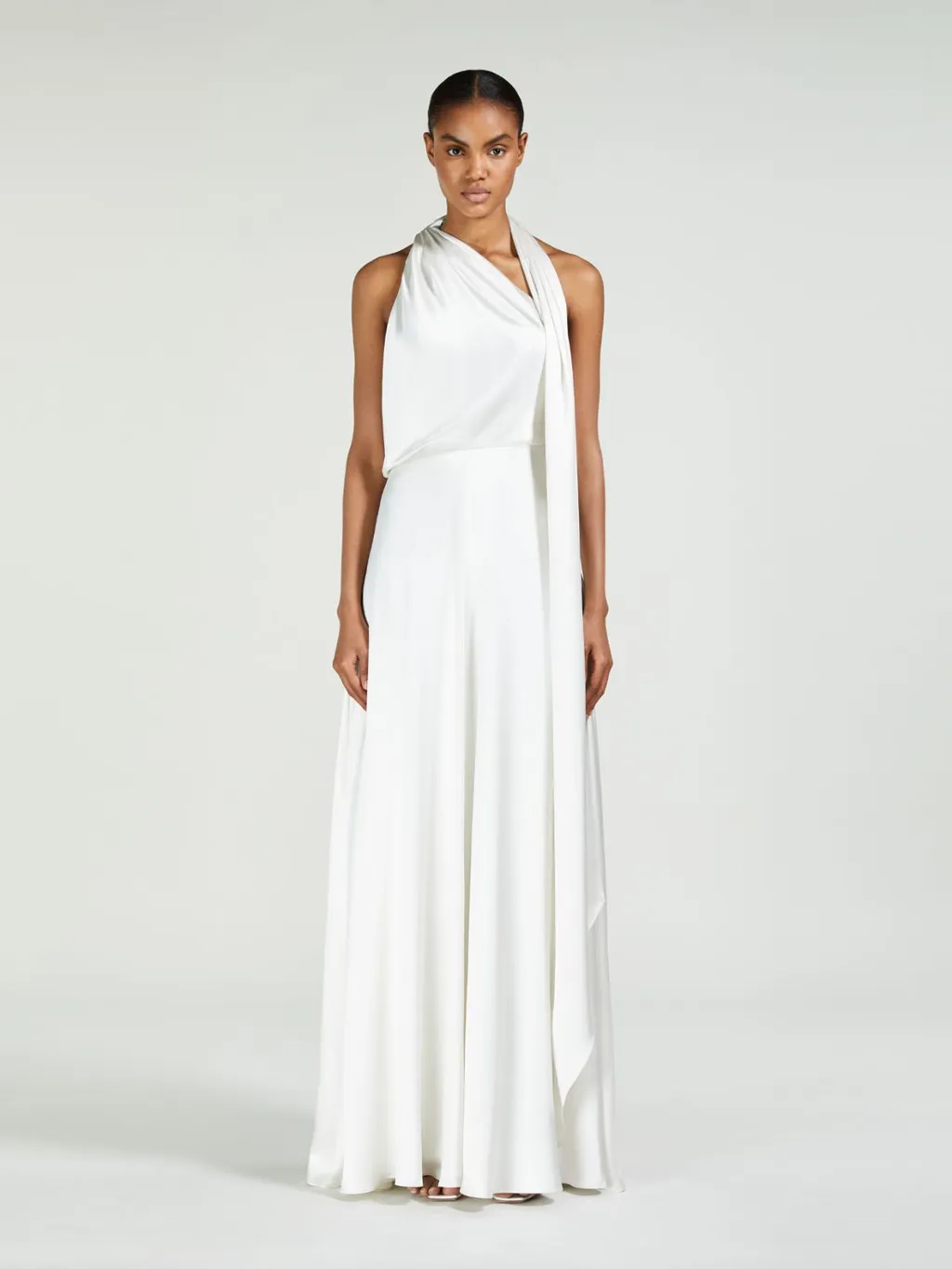 Silk Satin One-Shoulder Dress