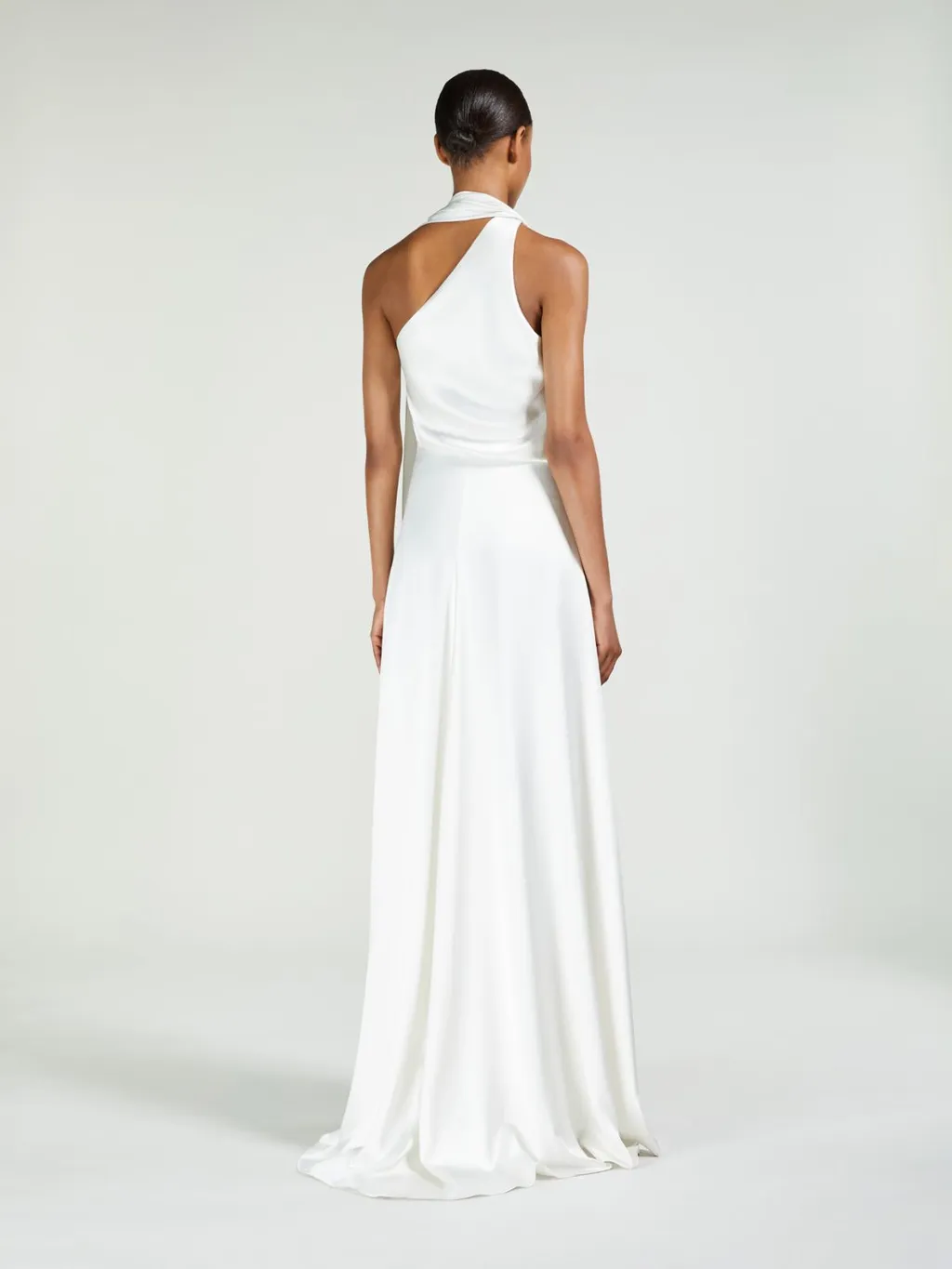 Silk Satin One-Shoulder Dress